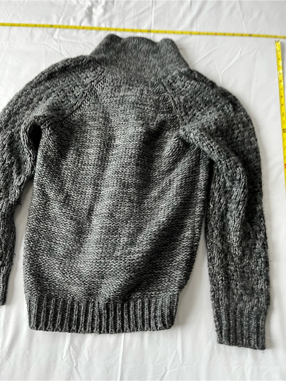 Weatherproof Men's Charcoal Cable-Knit Shawl Collar Cardigan